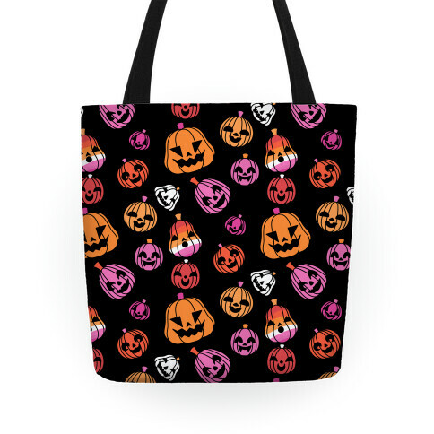 Lesbian Pride Jack-o'-Lanterns Pattern Tote