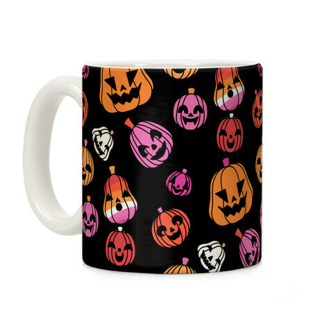 Lesbian Pride Jack-o'-Lanterns Pattern Coffee Mug