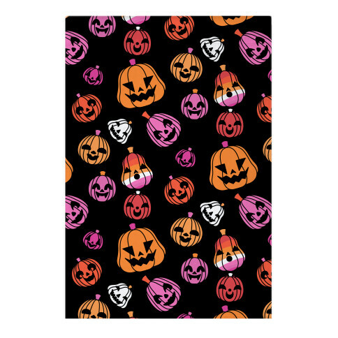 Lesbian Pride Jack-o'-Lanterns Pattern Garden Flag