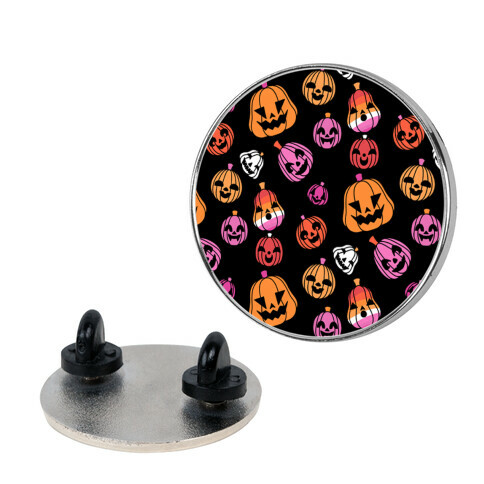 Lesbian Pride Jack-o'-Lanterns Pattern Pin