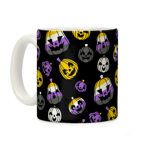 Nonbinary Pride Jack-o'-Lanterns Pattern Coffee Mug