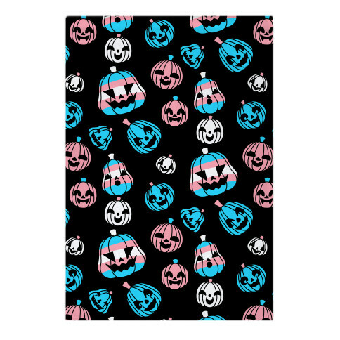 Transgender Pride Jack-o'-Lanterns Pattern Garden Flag