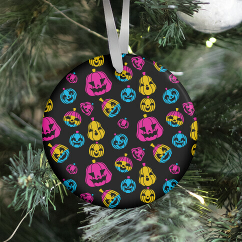 Pansexual Pride Jack-o'-Lanterns Pattern Ornament