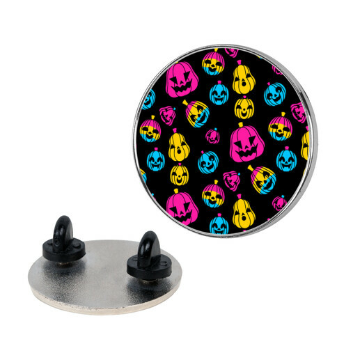 Pansexual Pride Jack-o'-Lanterns Pattern Pin