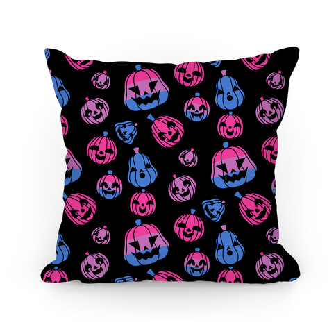 Bisexual Pride Jack-o'-Lanterns Pattern Pillow