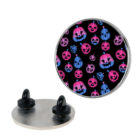 Bisexual Pride Jack-o'-Lanterns Pattern Pin