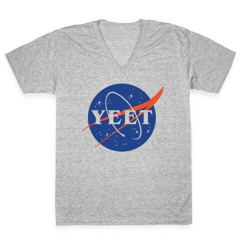 Yeet Nasa Logo Parody  V-Neck Tee Shirt