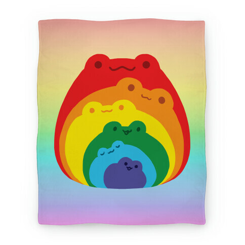 Frogs In Frogs In Frogs Rainbow Blanket