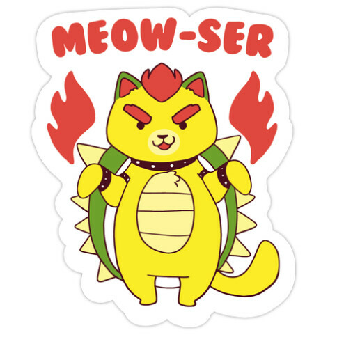 Meow-ser Bowser Die Cut Sticker