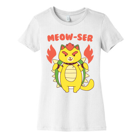 Meow-ser Bowser Womens T-Shirt