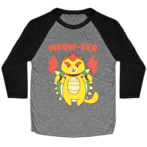 Meow-ser Bowser Baseball Tee