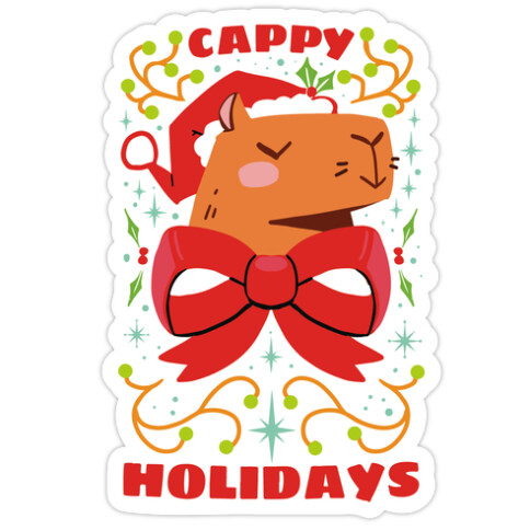  Cappy Holidays Die Cut Sticker