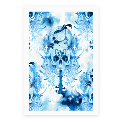 221B Sherlock Skull Watercolor Poster