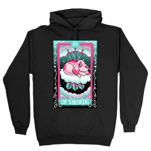 Creepy Cute Tarots: Three Of Swords Hooded Sweatshirt