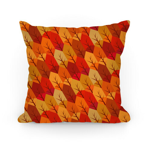 Geometric Fall Leaf Pattern Pillow