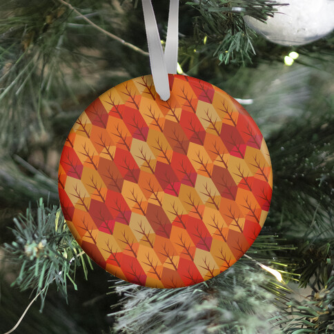 Geometric Fall Leaf Pattern Ornament