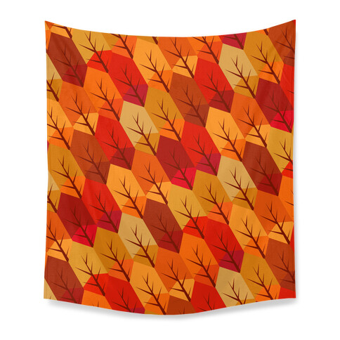 Geometric Fall Leaf Pattern Tapestry