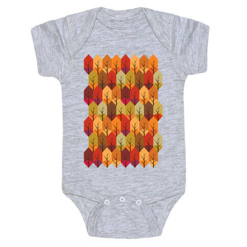 Geometric Fall Leaf Pattern Baby One-Piece