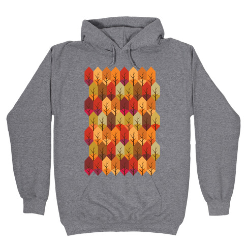 Geometric Fall Leaf Pattern Hooded Sweatshirt