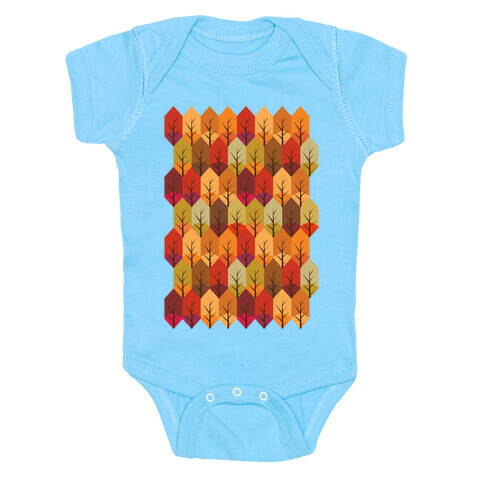 Geometric Fall Leaf Pattern Baby One-Piece