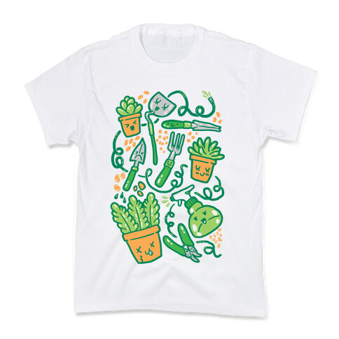 Kawaii Plants and Gardening Tools Kids T-Shirt