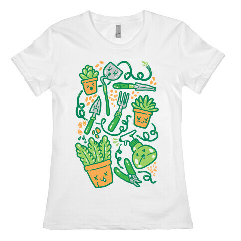 Kawaii Plants and Gardening Tools Womens T-Shirt
