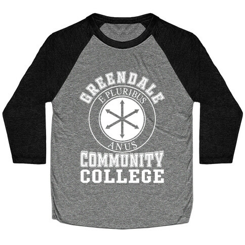 Greendale Community College All White Baseball Tee