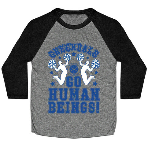 Greendale Go Human Beings! Community Baseball Tee