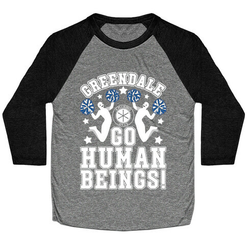 Greendale Go Human Beings! Community Baseball Tee