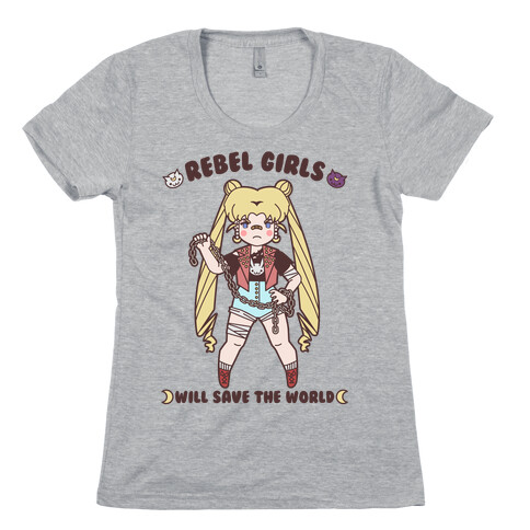 Rebel Girls Will Save The World Moon Parody Womens T-Shirt