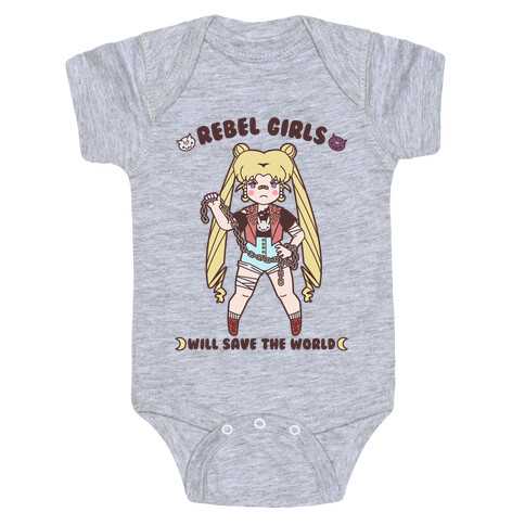 Rebel Girls Will Save The World Moon Parody Baby One-Piece