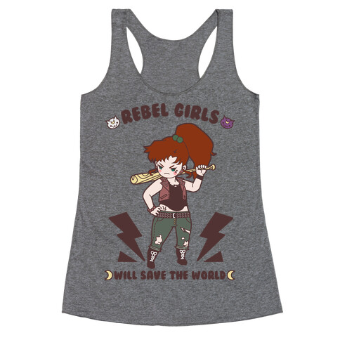 Rebel Girls Will Save The World Jupiter Parody Racerback Tank Top