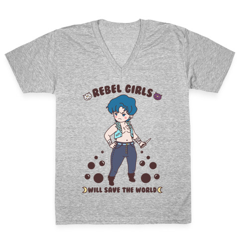 Rebel Girls Will Save The World Mercury V-Neck Tee Shirt