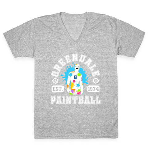 Greendale Community College Paintball V-Neck Tee Shirt