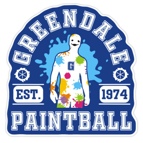 Greendale Community College Paintball Die Cut Sticker