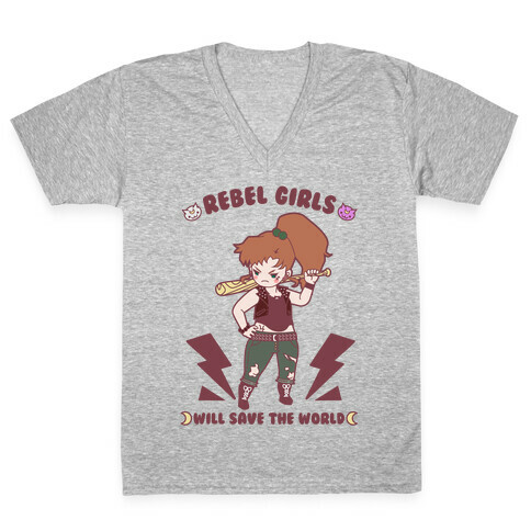 Rebel Girls Will Save The World Jupiter Parody V-Neck Tee Shirt