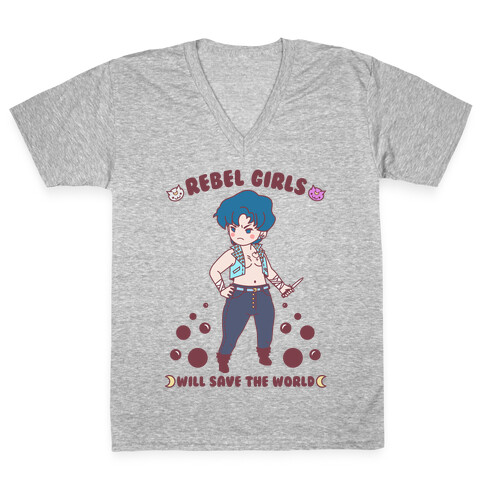 Rebel Girls Will Save The World Mercury Parody V-Neck Tee Shirt