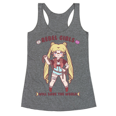 Rebel Girls Will Save The World Moon Parody Racerback Tank Top