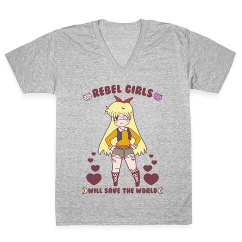Rebel Girls Will Save The World Venus Parody V-Neck Tee Shirt