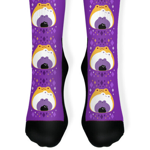 Frogs In Frogs In Frogs Nonbinary Pride Sock