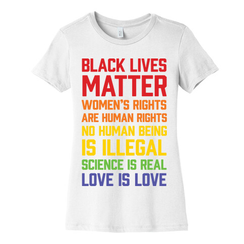 Black Lives Matter List Womens T-Shirt