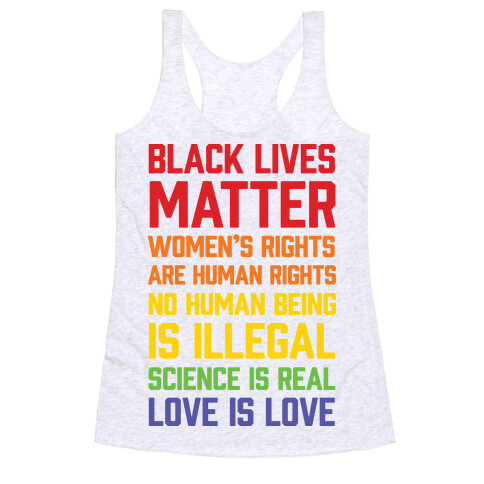 Black Lives Matter List Racerback Tank Top