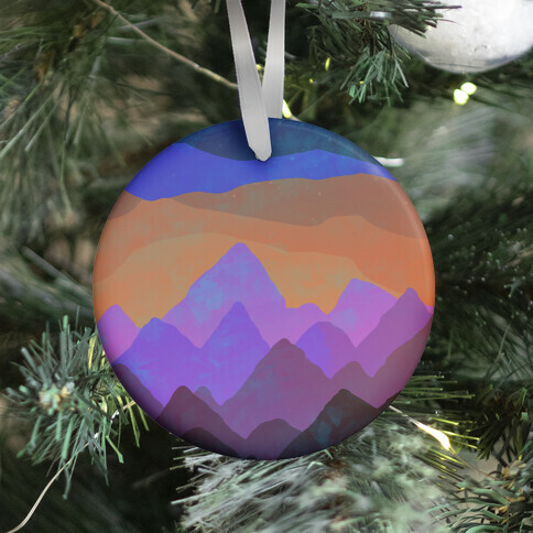 Abstract Mountain Sunset Ornament