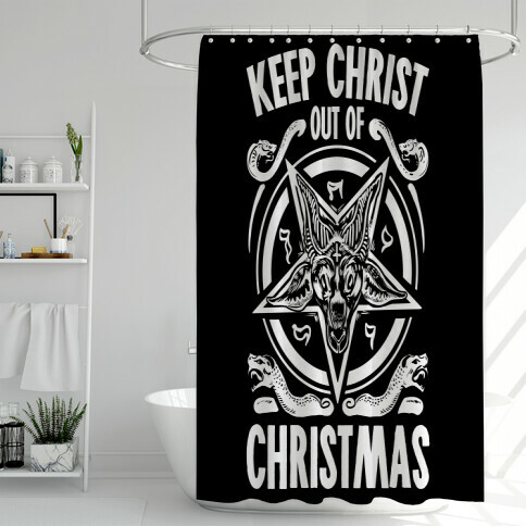 Keep Christ Out of Christmas Baphomet  Shower Curtain