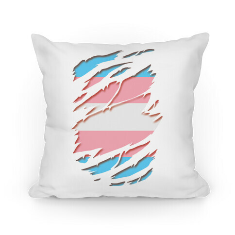 Ripped Shirt: Trans Pride Pillow