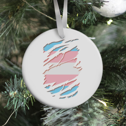 Ripped Shirt: Trans Pride Ornament