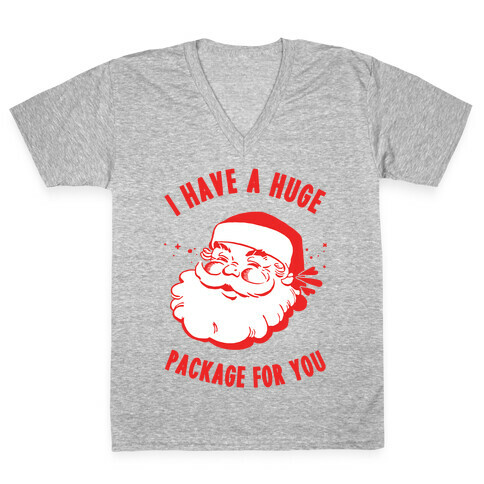 I Have A Huge Package For You Santa V-Neck Tee Shirt