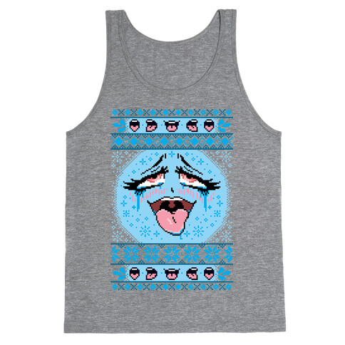 Ugly Ahegao Christmas Sweater Tank Top