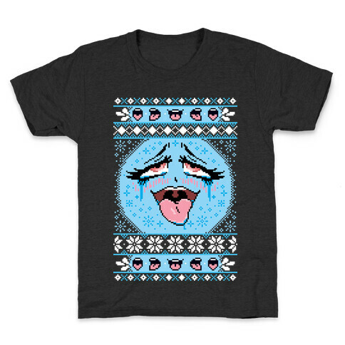 Ugly Ahegao Christmas Sweater Kids T-Shirt