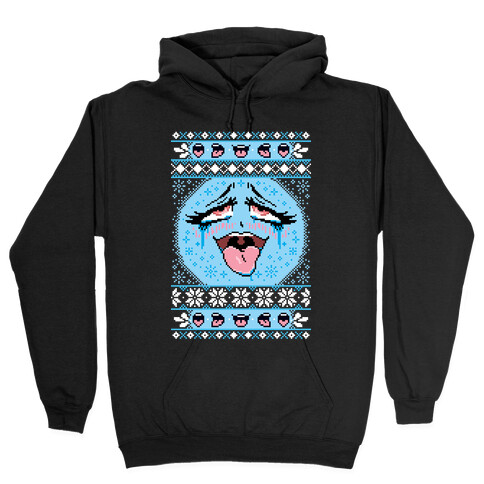 Ugly Ahegao Christmas Sweater Hooded Sweatshirt
